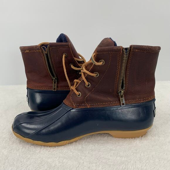 Sperry Top Sider Women's Sz. 9 Duck Boots Blue Waterproof Zip STS91175 Rubber - Picture 2 of 12